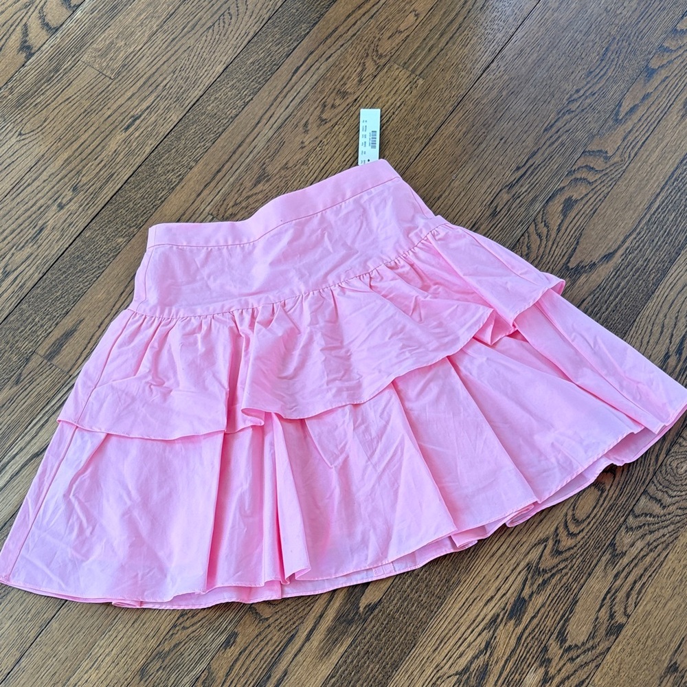 J. Crew NWT Pink Ruffled Women's mini Skirt, cotton, 00